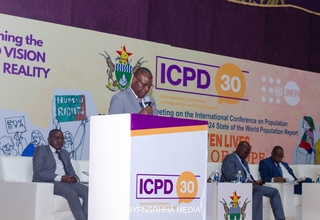 Canada Ambassador to Zimbabwe, H.E. Adler Aristilde delivering his solidarity remarks at the ICPD30 event