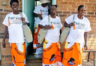 Expectant mothers receive their UNFPA Mama Kits at Maphisa Maternity Waiting Home, Matabeleland North. Photo: UNFPA Zimbabwe