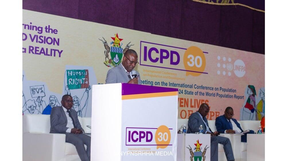 Canada Ambassador to Zimbabwe, H.E. Adler Aristilde delivering his solidarity remarks at the ICPD30 event