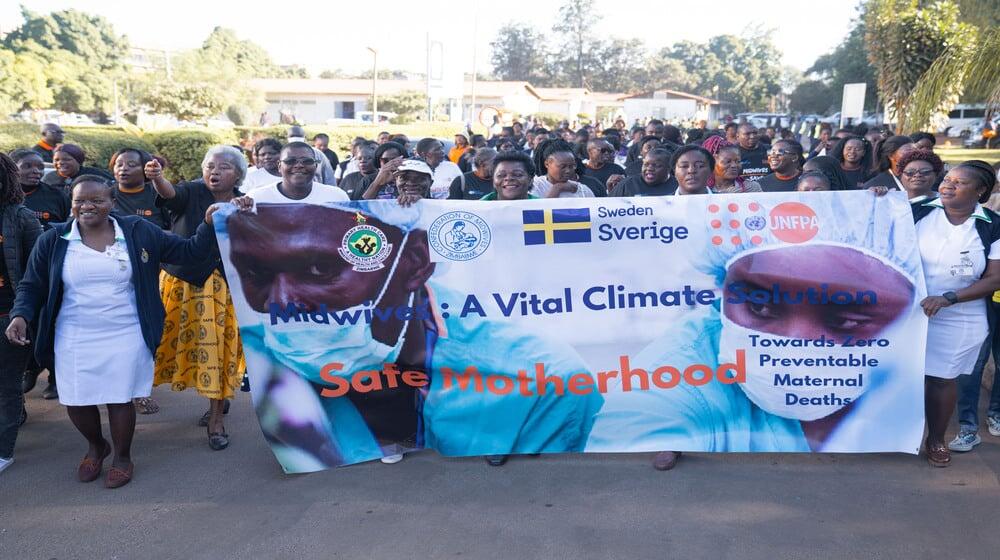 Midwives March from Harare Gardens to Parirenyatwa Group of Hospital to commemorate International Day of the Midwivess