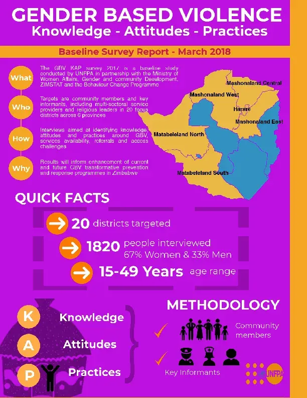 Fact Sheet Gender Based Violence Knowledge Attitudes Practices Baseline Survey Report - March 2018